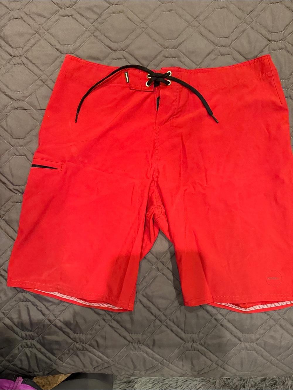 O'Neill Red Board Shorts with Black Drawstring